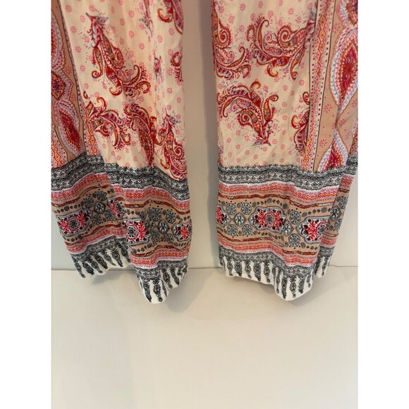 Bohemian Lucy & Laurel Size Large Paisley Print‎ Pants With Elastic Waist - Picture 2 of 8